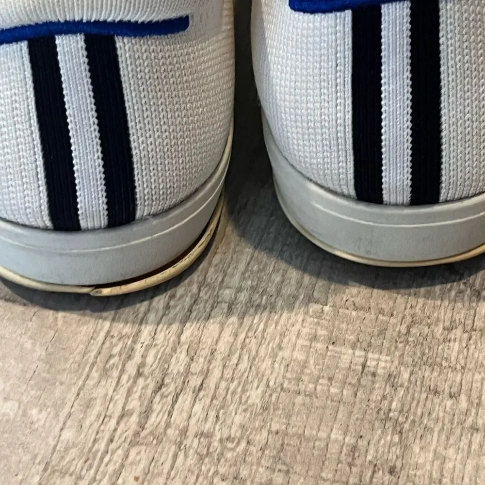 Rothy's Lace Up White Sneakers Sz 9 - Quiet Luxury Washable Knit - Repair Needed